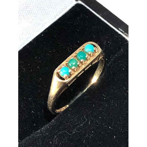 128 - 9ct gold and turquoise ring 1.7g