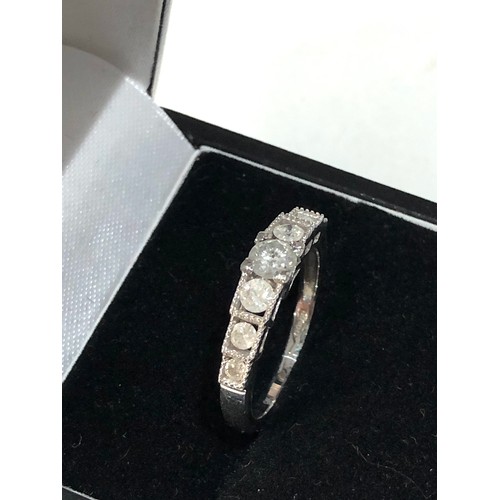 224 - 9ct gold diamond band ring weight 2.7g