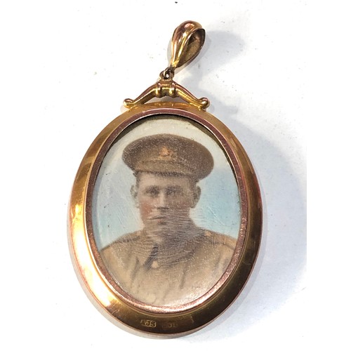 65 - Large Antique 9ct  gold picture pendant measures approx 6.2cm by 3.5cm widest points weight 10.7g