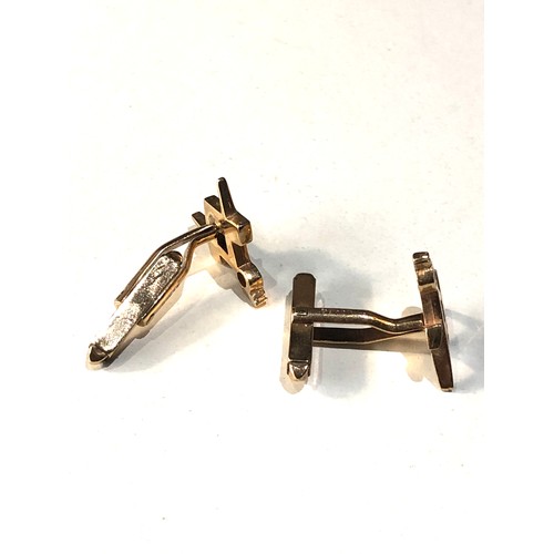 74 - Vintage 9ct gold masonic cufflinks weight 6.5g