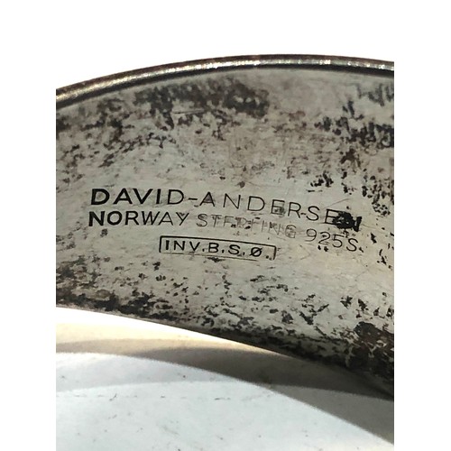 222 - Modernist David Andersen Norway silver bangle