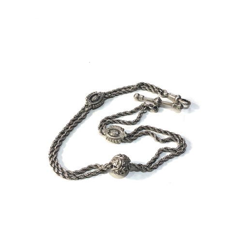 198 - Victorian silver Albertina fob watch chain