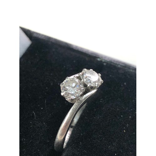 130 - 18ct gold diamond ring each diamond measures approx 4.2mm dia engraved to inside of band