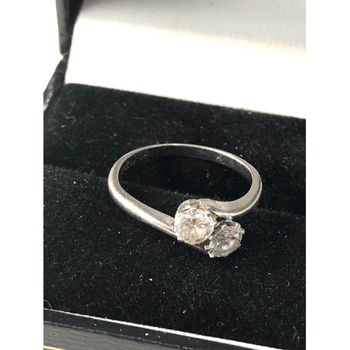 130 - 18ct gold diamond ring each diamond measures approx 4.2mm dia engraved to inside of band