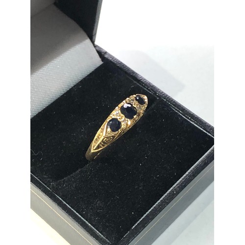 116 - Vintage 18ct gold sapphire & diamond ring weight 4.1g