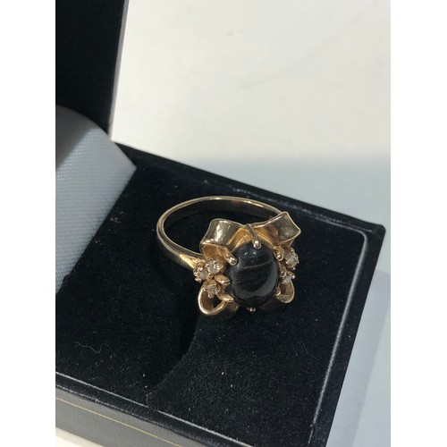 220 - 14ct gold diamond and stone set ring weight 6g