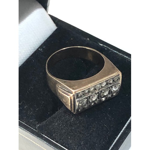 186 - 18ct gold rose diamond ring weight 7.2g