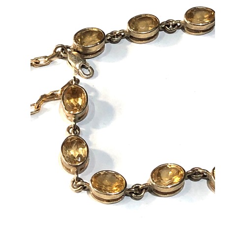 188 - 9ct gold citrine bracelet 10g