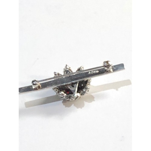 163 - 18ct white gold diamond and stone set  brooch weight 8.13g