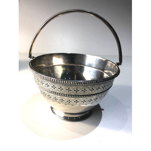 9 - Victorian silver basket measures approx 12.5cm dia height not including handle 7.5cm weight 190g