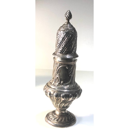 13 - Large antique silver sugar caster measures approx 25cm tall weight 200g London silver hallmarks