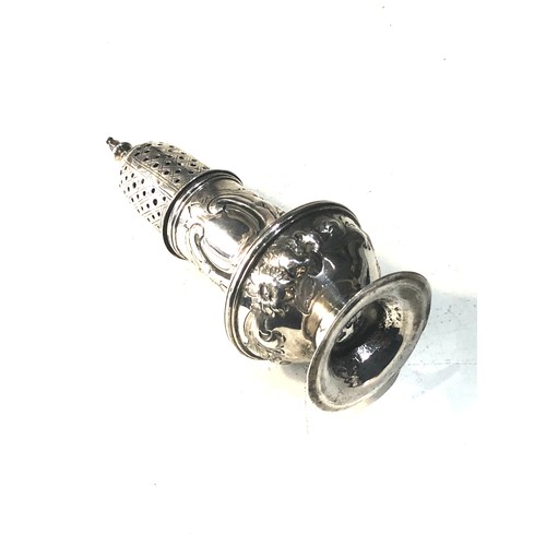 32 - Early antique Georgian silver pepper London silver hallmarks measures approx height 13cm weight 86g