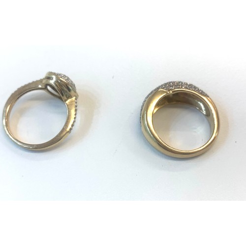 237 - 2 9ct gold diamond rings approx 9g