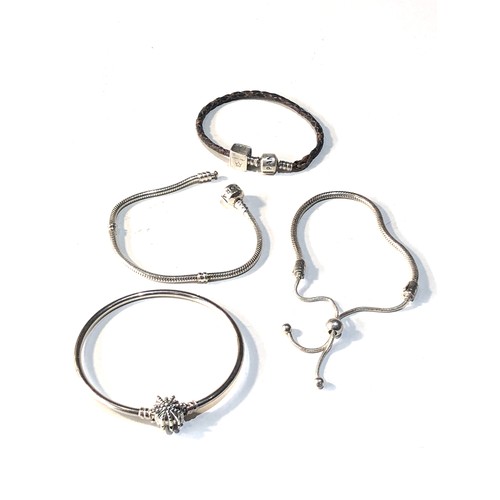 263 - 4 silver pandora bracelets