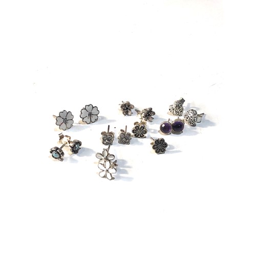 271 - 8 pairs of silver Pandora earrings in uncleaned condition