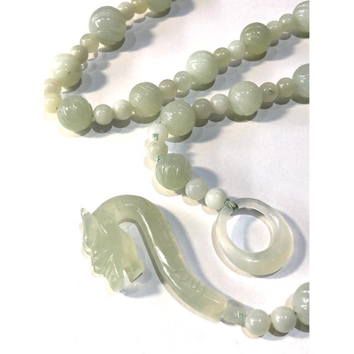 299 - Chinese Jade necklace 70cm long good condition