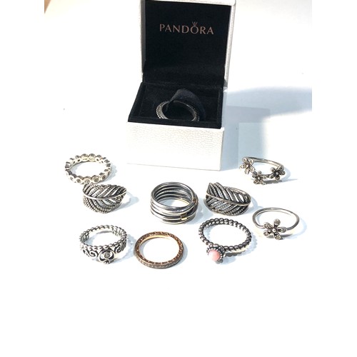 286 - 10 silver pandora rings