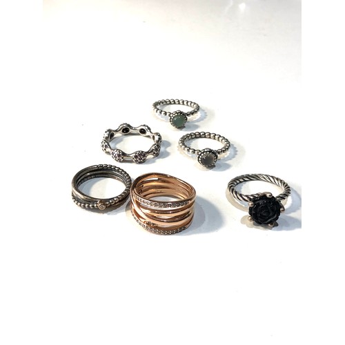 289 - 6 silver pandora rings