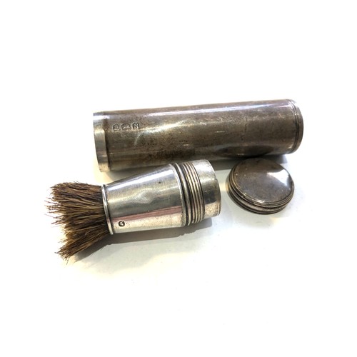 8 - 2 Antique silver travelling shaving Brushes both complete  1 Georgian silver the other Edwardian bot... 