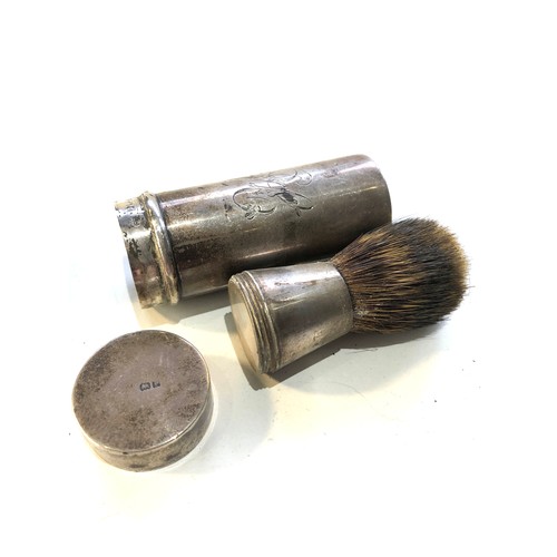 8 - 2 Antique silver travelling shaving Brushes both complete  1 Georgian silver the other Edwardian bot... 