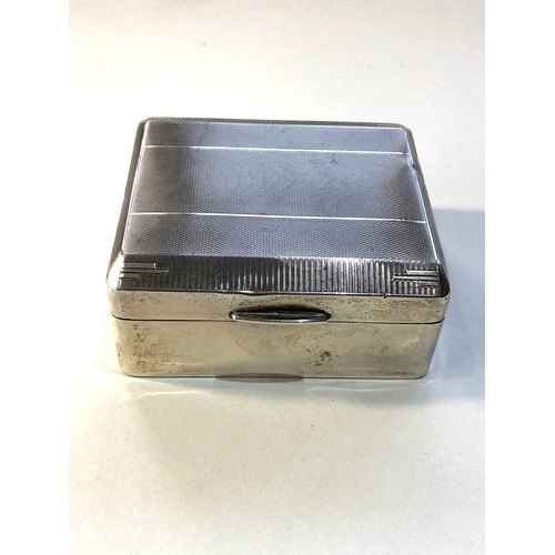 37 - Small antique silver cigarette box measures approx 8.5cm by 7.5cm height 3.8