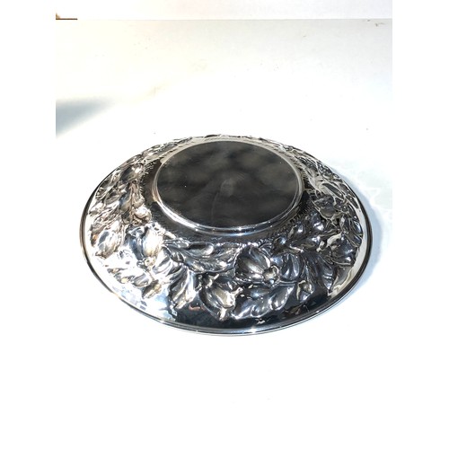 49 - Italian silver embossed bowl measures approx 20cm dia height 3.8cm weight 180g