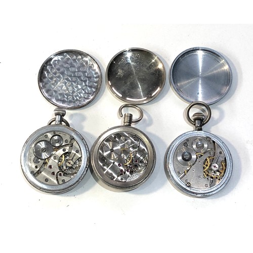 336 - 3 military pocket watches parts spares or repair