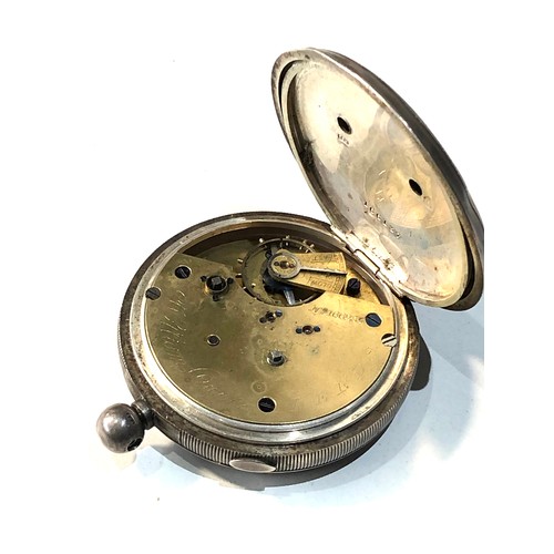 340 - Antique silver cased chronograph centre second pocket watch william owen Leeds  balance will spin bu... 