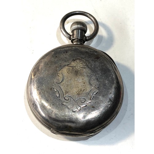 347 - Antique silver cased Am watch Co waltham pocket watch  balance will spin does not tick keeps winding... 