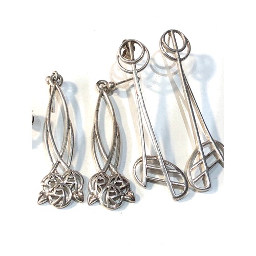 273 - Scandinavian silver jewellery brooch and 2 pairs of earrings