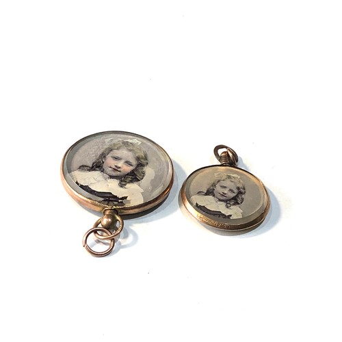 203 - 2 antique 9ct gold picture lockets