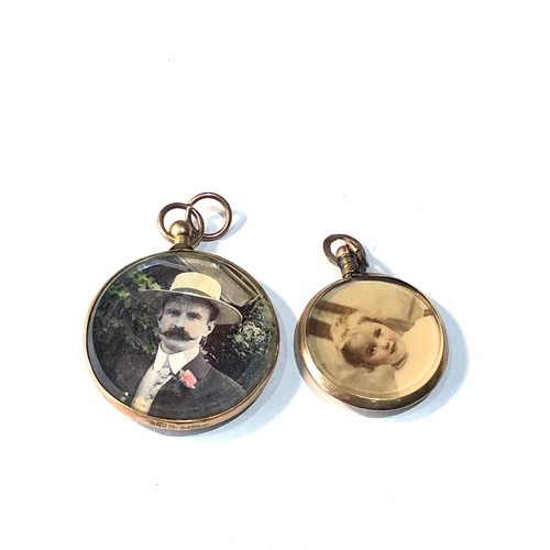 203 - 2 antique 9ct gold picture lockets