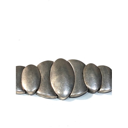 265 - Vintage modernist silver bracelet measures approx 20cm by 3.6cm weight 69g