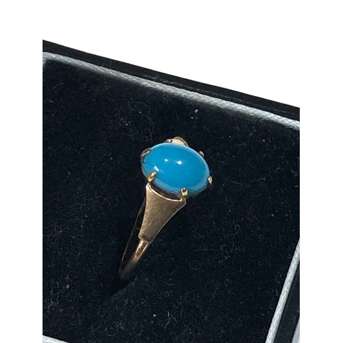 201 - Vintage turquoise glass stone ring