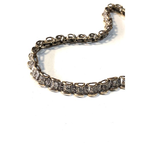 118 - 9ct gold diamond bracelet weight 6.8g