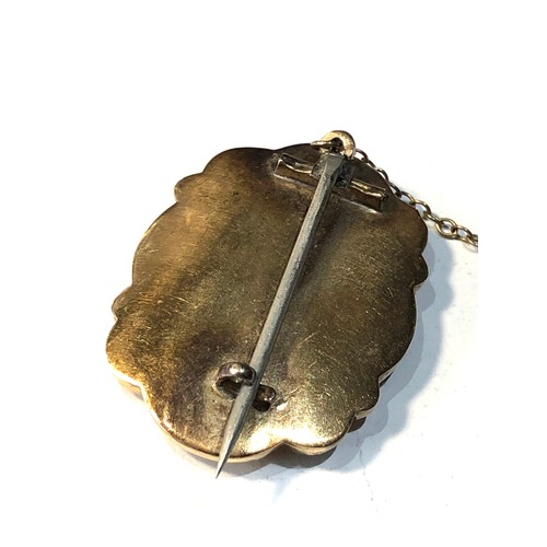 93 - High carat gold mourning brooch 6.8g