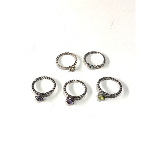 281 - 6 silver pandora rings