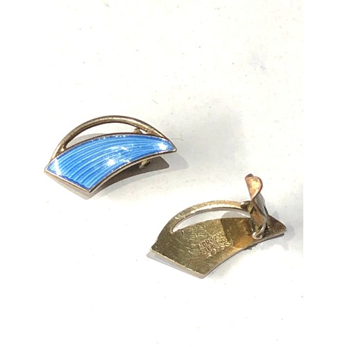 242 - small Norway silver and enamel earrings