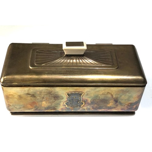 1 - Large vintage silver presentation casket the royal burgh of renfrew measure approx 23cm by 11cm heig... 