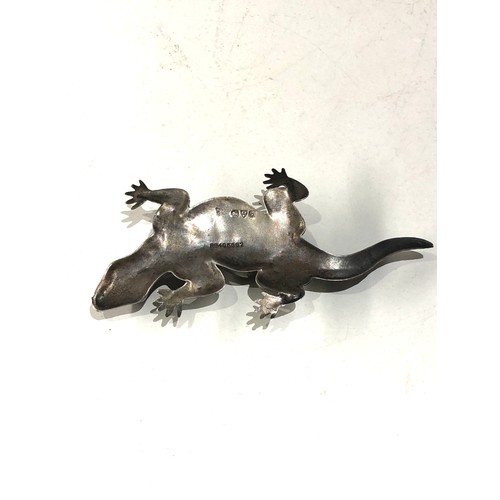 12 - Rare antique silver lizard pin cushion Chester silver hallmarks measures approx 11cm by 5cm, in good... 