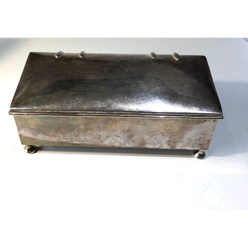 60 - Large Antique silver cigarette box measures approx 20cm by 10cm height 6.5cm total weight 430g