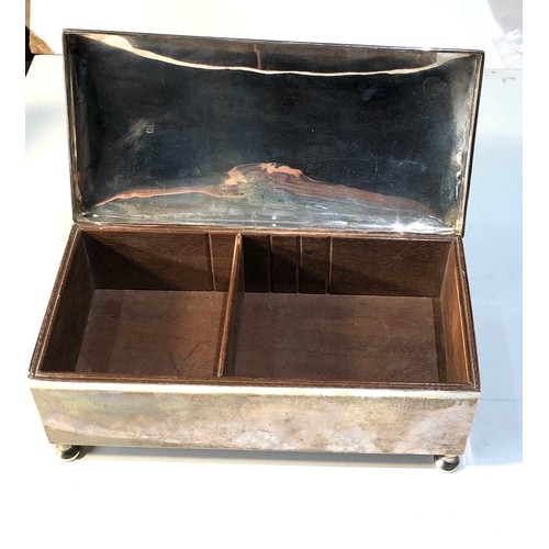 60 - Large Antique silver cigarette box measures approx 20cm by 10cm height 6.5cm total weight 430g