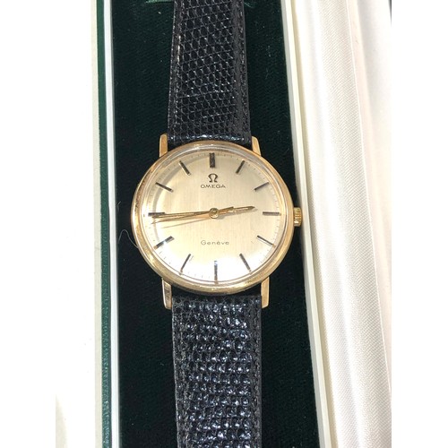 80 - Vintage Omega Geneve 9ct  Gold Cal.601 in good condition in working order but no warranty is given l... 