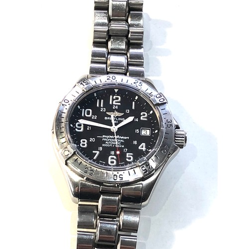 92 - Breitling 1884 super ocean professional automatic 5000ft / 1524m gents wristwatch in good condition ... 