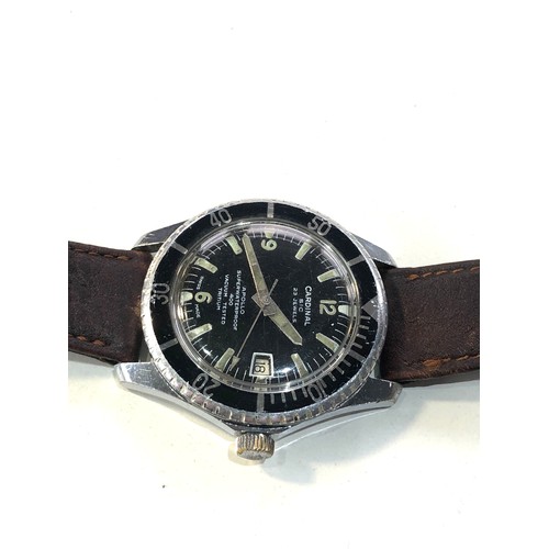 66 - Vintage Cardinal (sic / breitling) 23 jewel apollo 400 diver watch watch is ticking but no warranty ... 