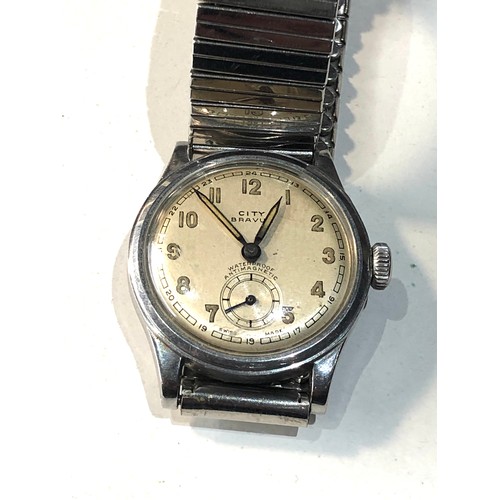 103 - City Bravur Vintage Swiss for German Army 1940,s WII Military style Wristwatch in good condition wor... 