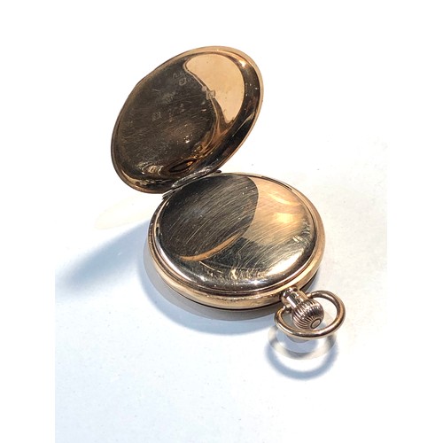 111 - Antique 9ct gold half hunter  waltham U.S.A pocket watch in good condition working order but no warr... 