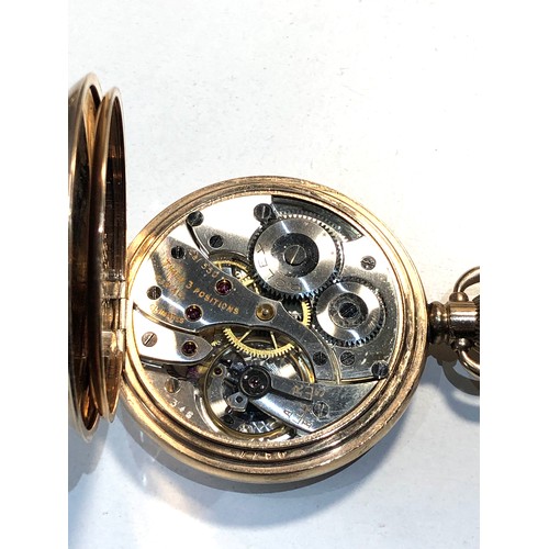 112 - Antique gold plated presentation open faced Rolex  pocket watch in good condition working order but ... 