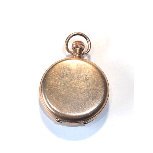 113 - Antique gold plated full hunter Rolex  pocket watch in good condition working order but no warranty ... 