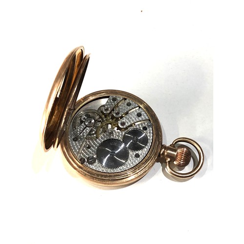 113 - Antique gold plated full hunter Rolex  pocket watch in good condition working order but no warranty ... 